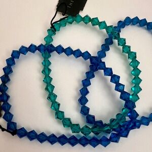 NWT The Limited Crystal‎ Like Sparkly Bead Bracelet Set - Blue & Green